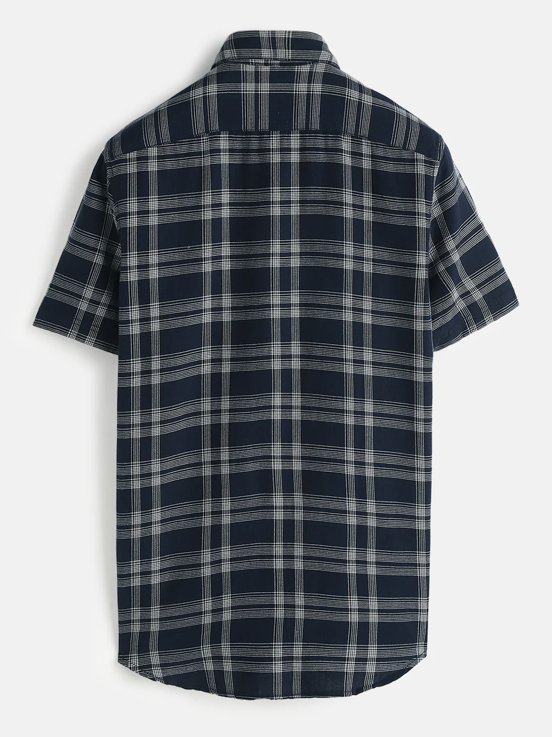 Casual Light Weight Checked Shirt | Navy Blue - Image 3