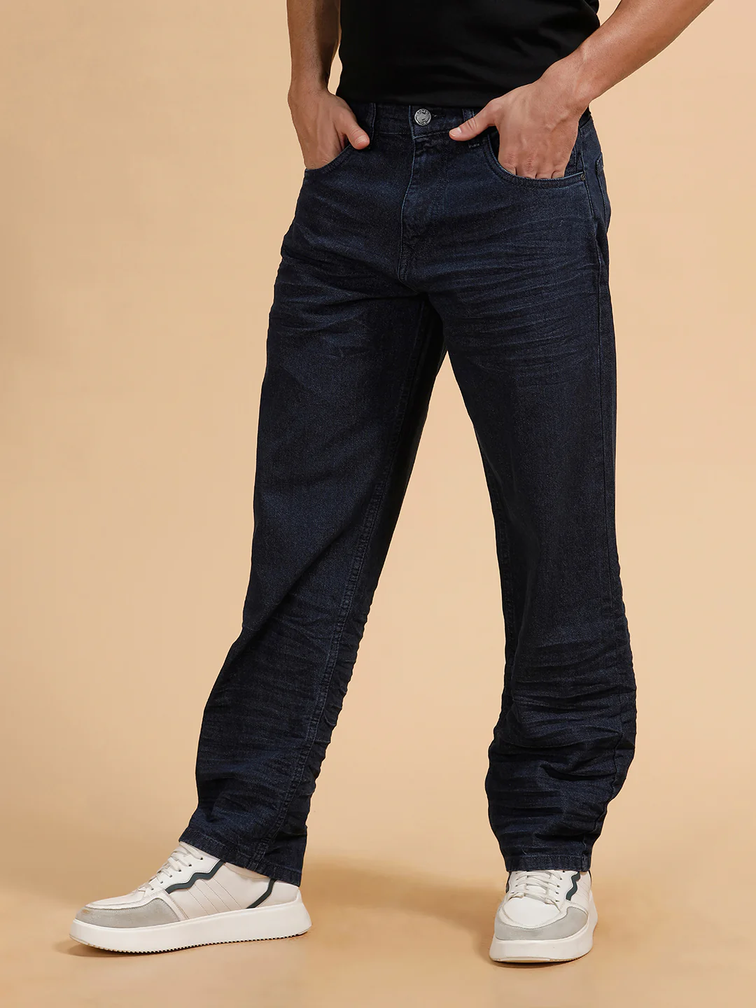 Light Fade Loose Fit Jeans | Dark Blue - Image 3