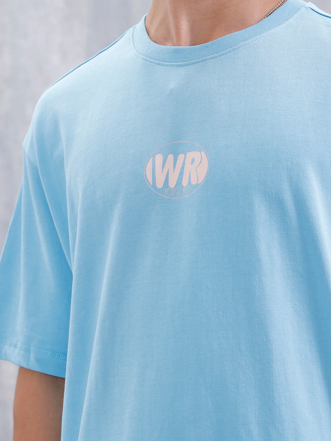Casual Men Oversized Fit Tee With Graphic | Blue - Image 5