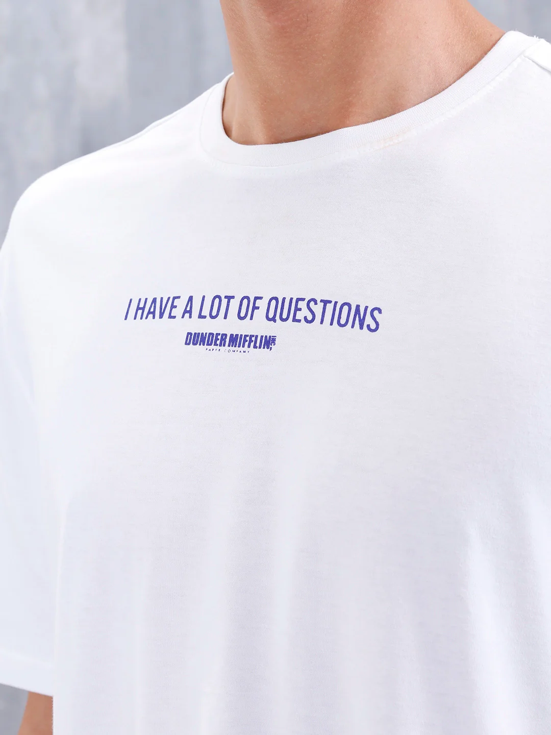 Casual Men Oversized Fit Tee With Graphic | White - Image 5