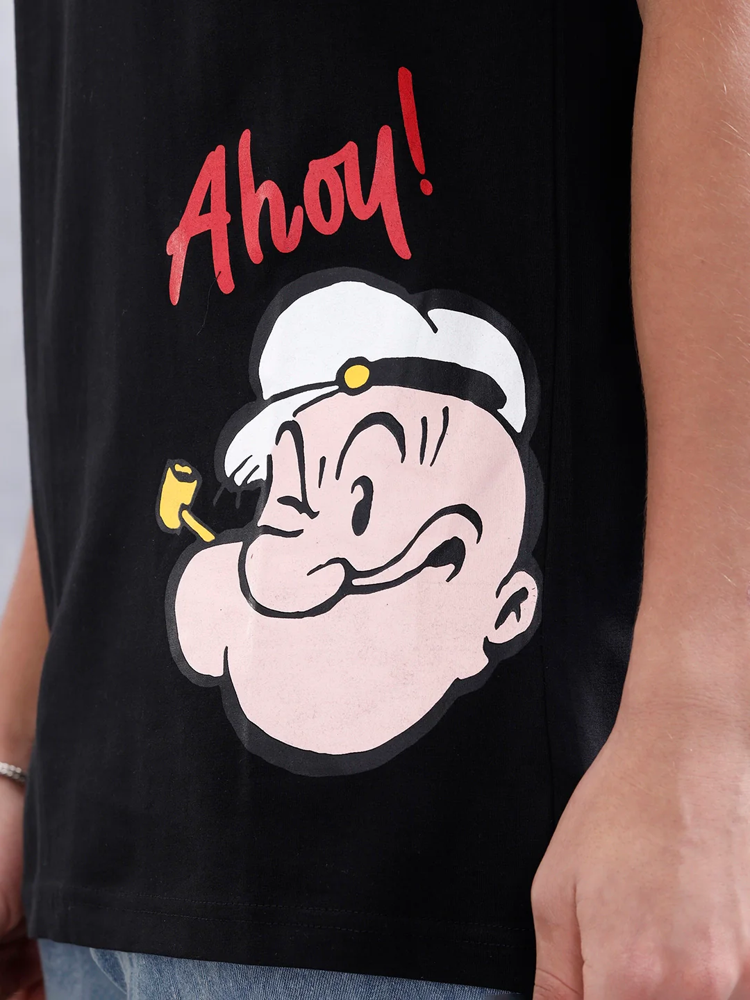 Casual Men’s Comfort Fit T-Shirt Featuring Popeye | Black - Image 5