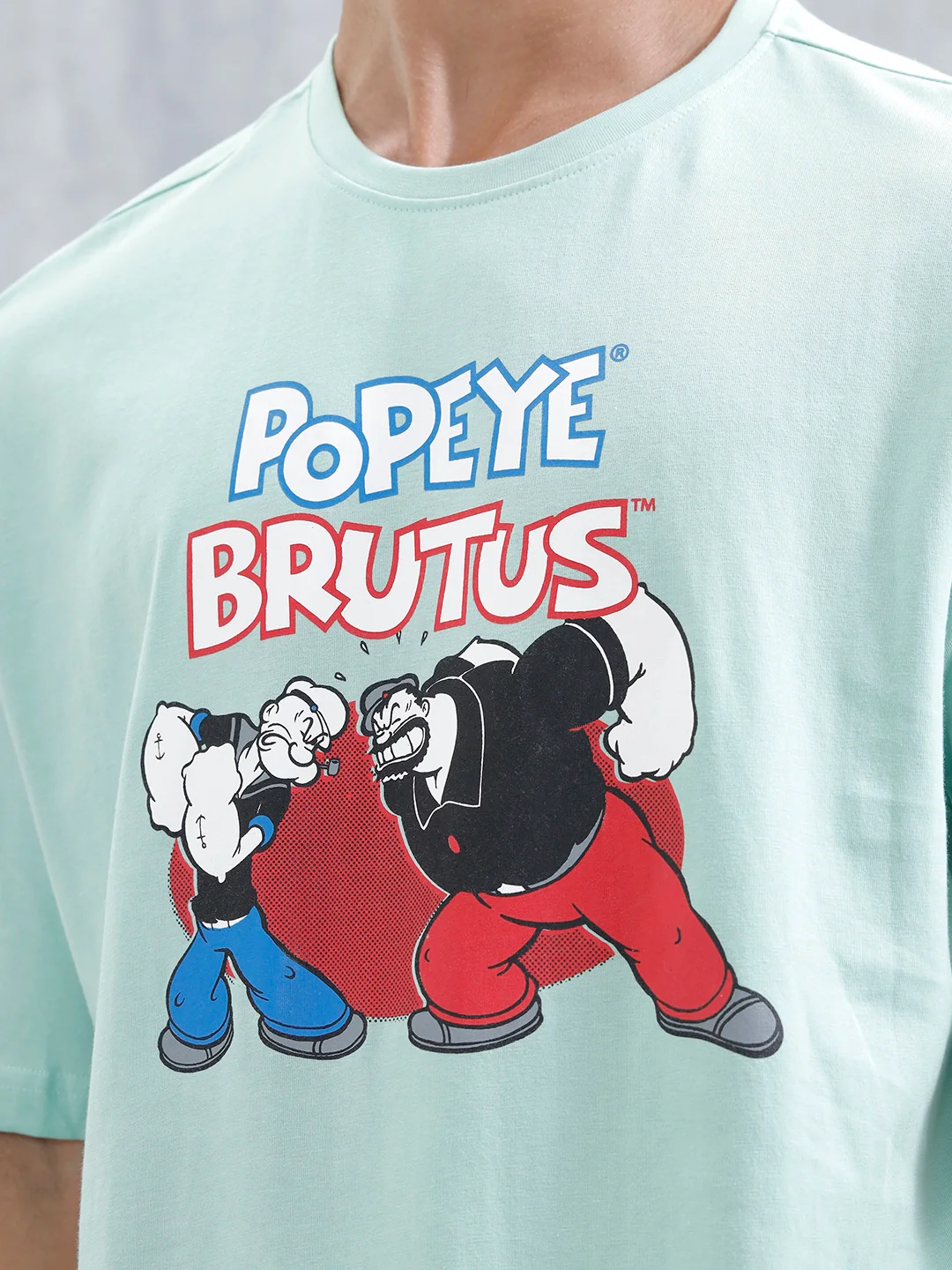 Casual Men’s Oversized Fit T-Shirt Featuring Popeye | Light Green - Image 5
