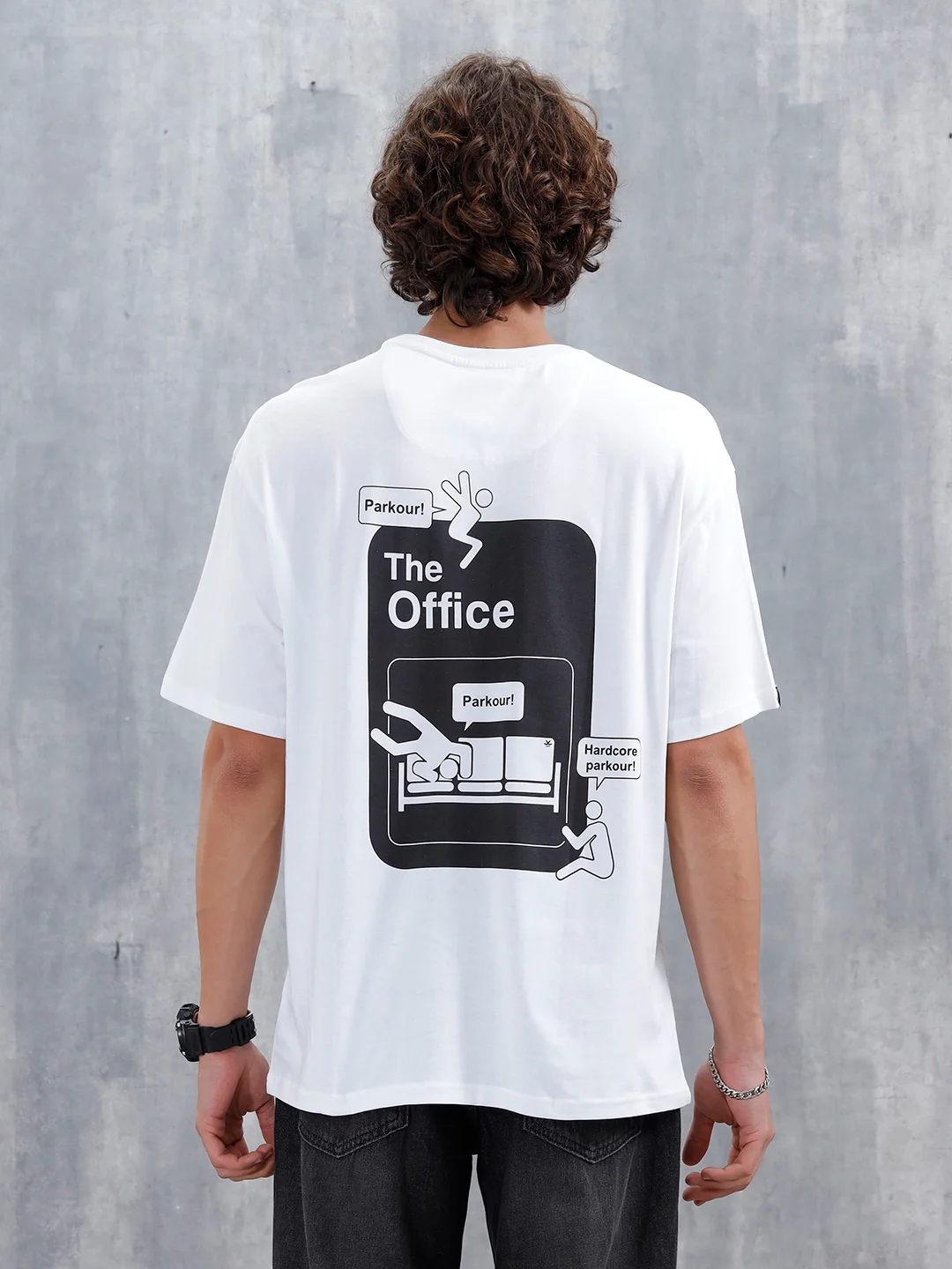 Casual Men’s Oversized T-Shirt Featuring The Office | White - Image 3