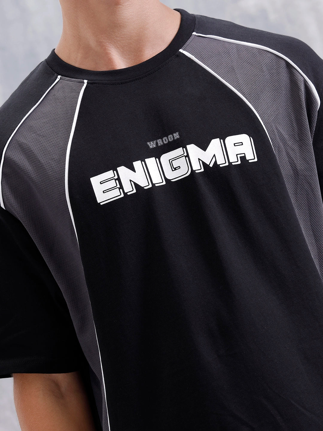 Casual Men Sporty Look Oversized Fit Tee With Print | Black - Image 6
