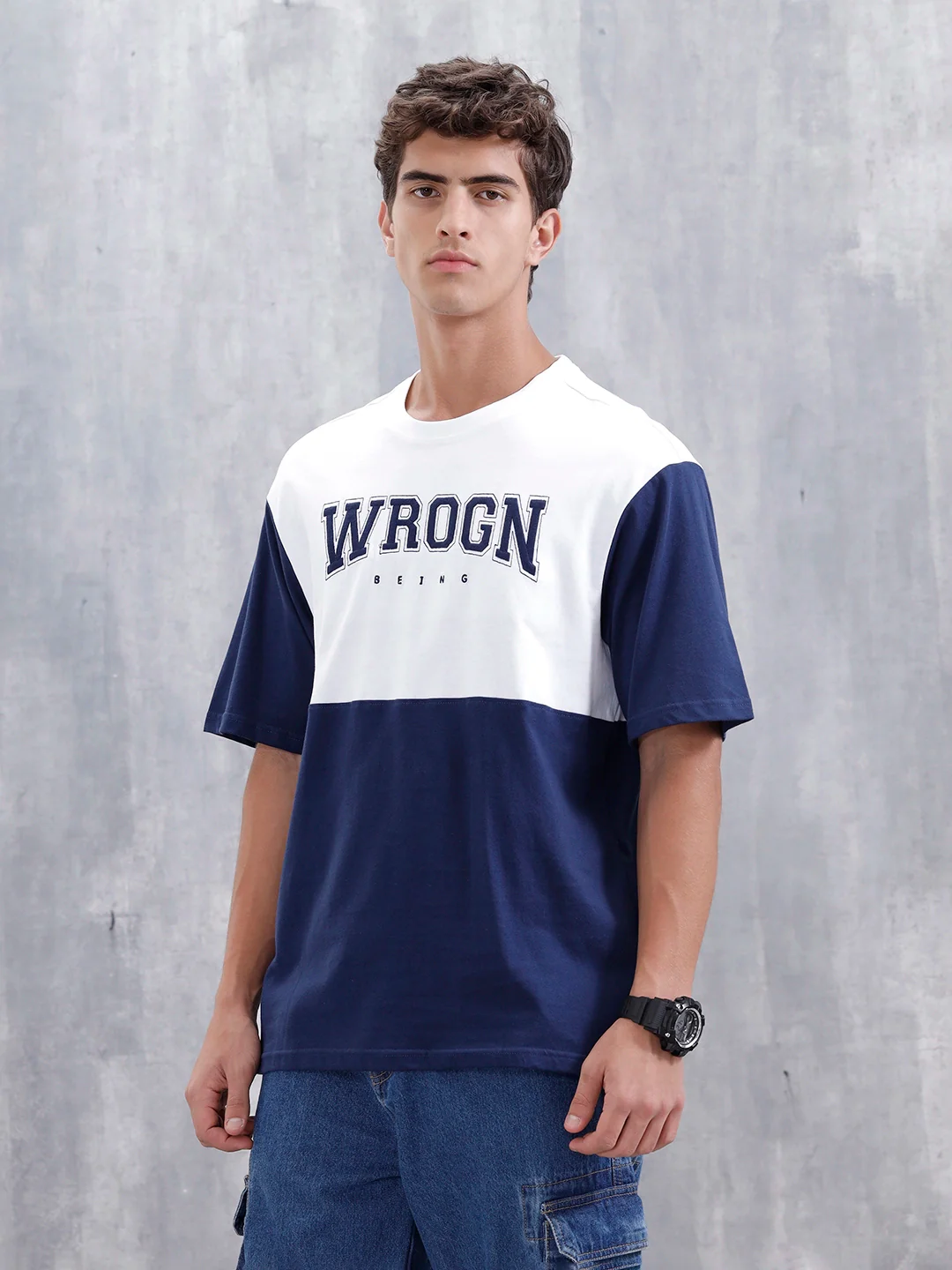 Casual Men Sporty Look Oversized Fit Tee With Print | White - Image 4