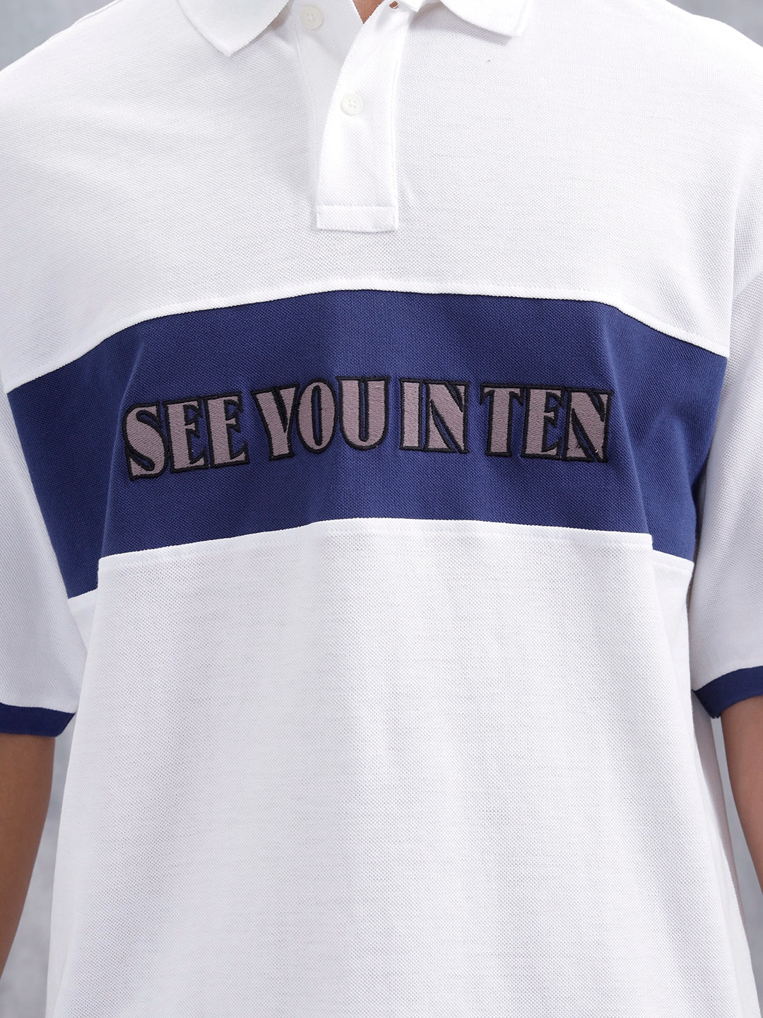 Casual Men Sporty Look Oversized Fit Tee With Print | White - Image 5