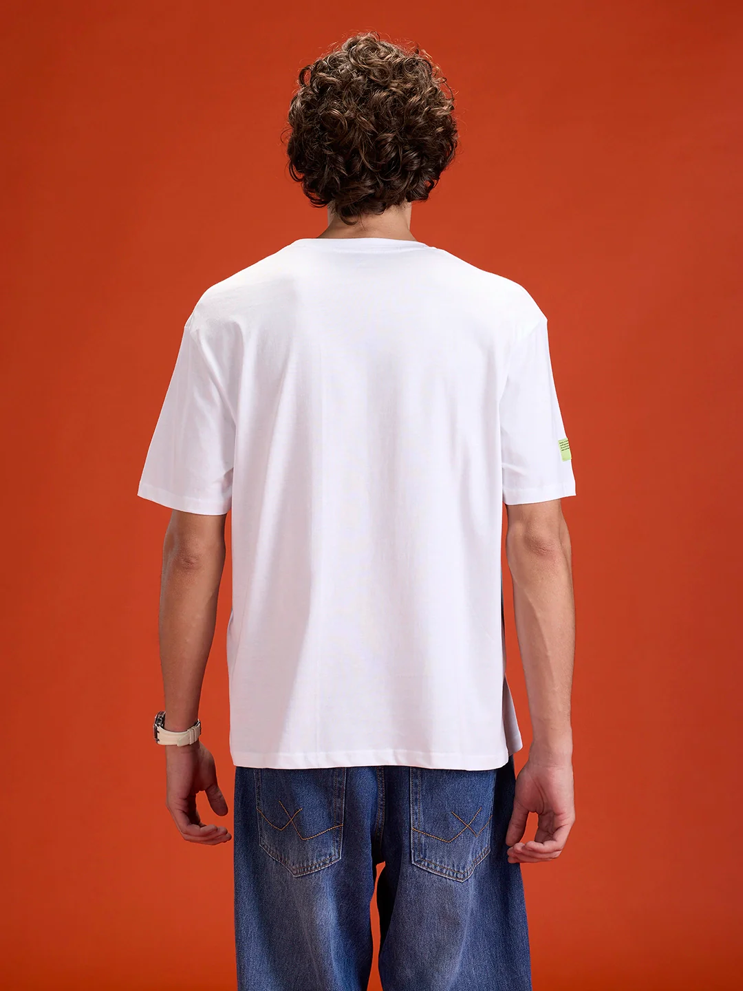 Casual Men Sporty Look Oversized Fit Tee With Print | White - Image 2
