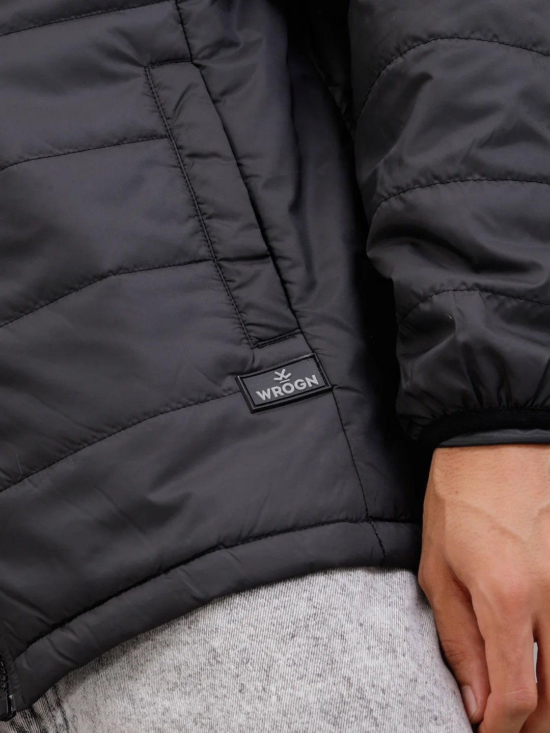 Casual Quilted Solid Bomber Jacket | Black - Image 5
