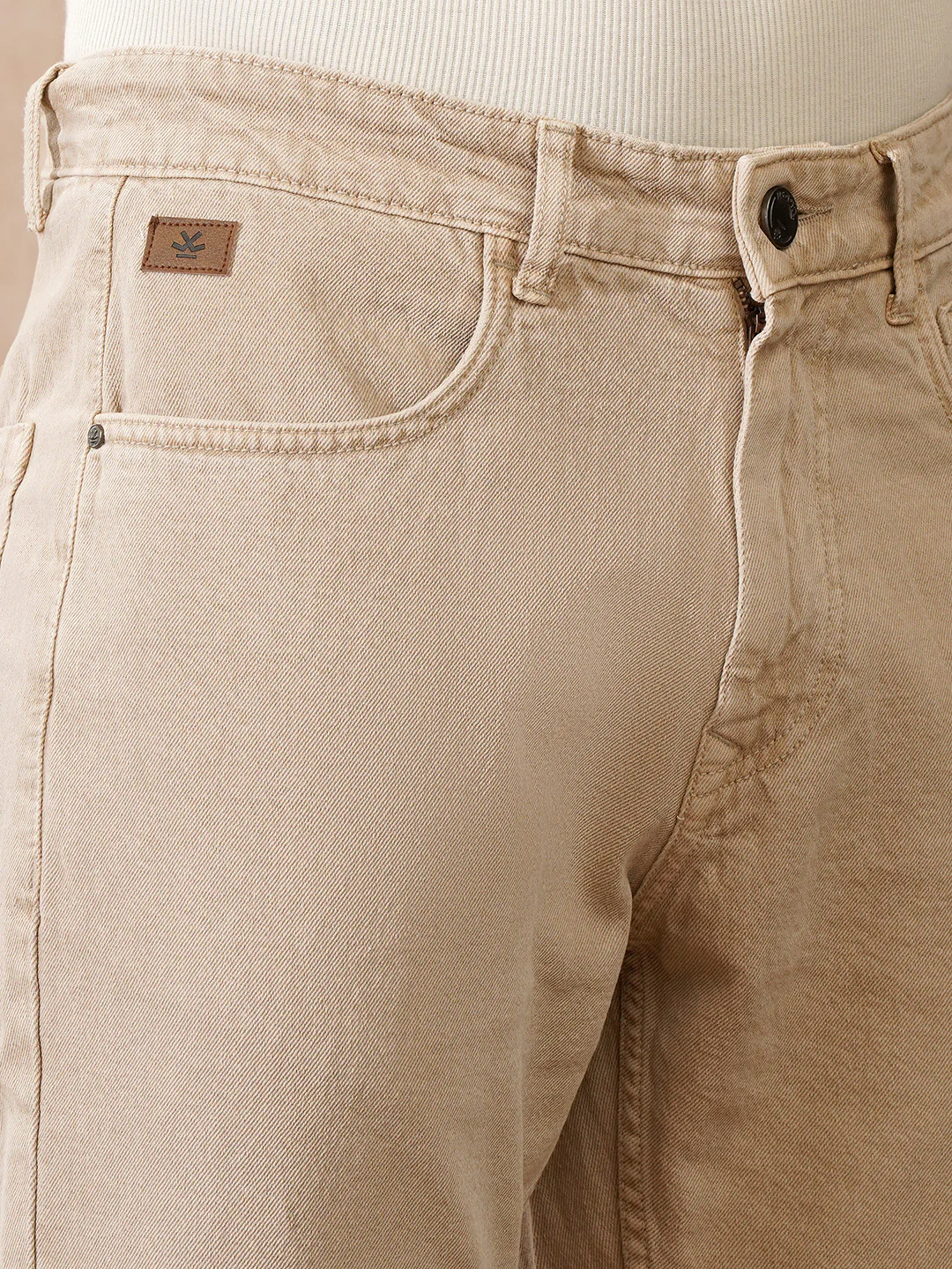 Casual Relaxed Fit Jeans | Beige - Image 5