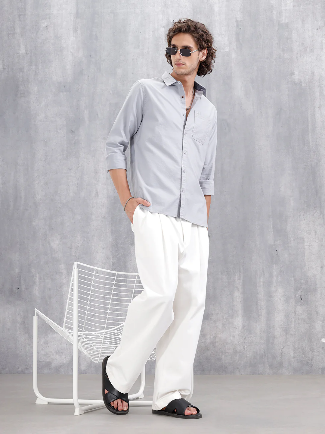 Casual Slim Fit Clean Look Shirt | Grey - Image 2