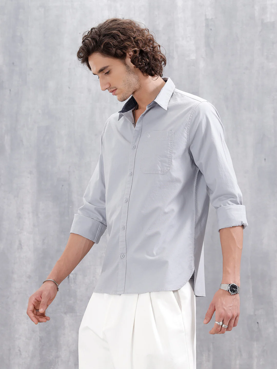 Casual Slim Fit Clean Look Shirt | Grey - Image 4