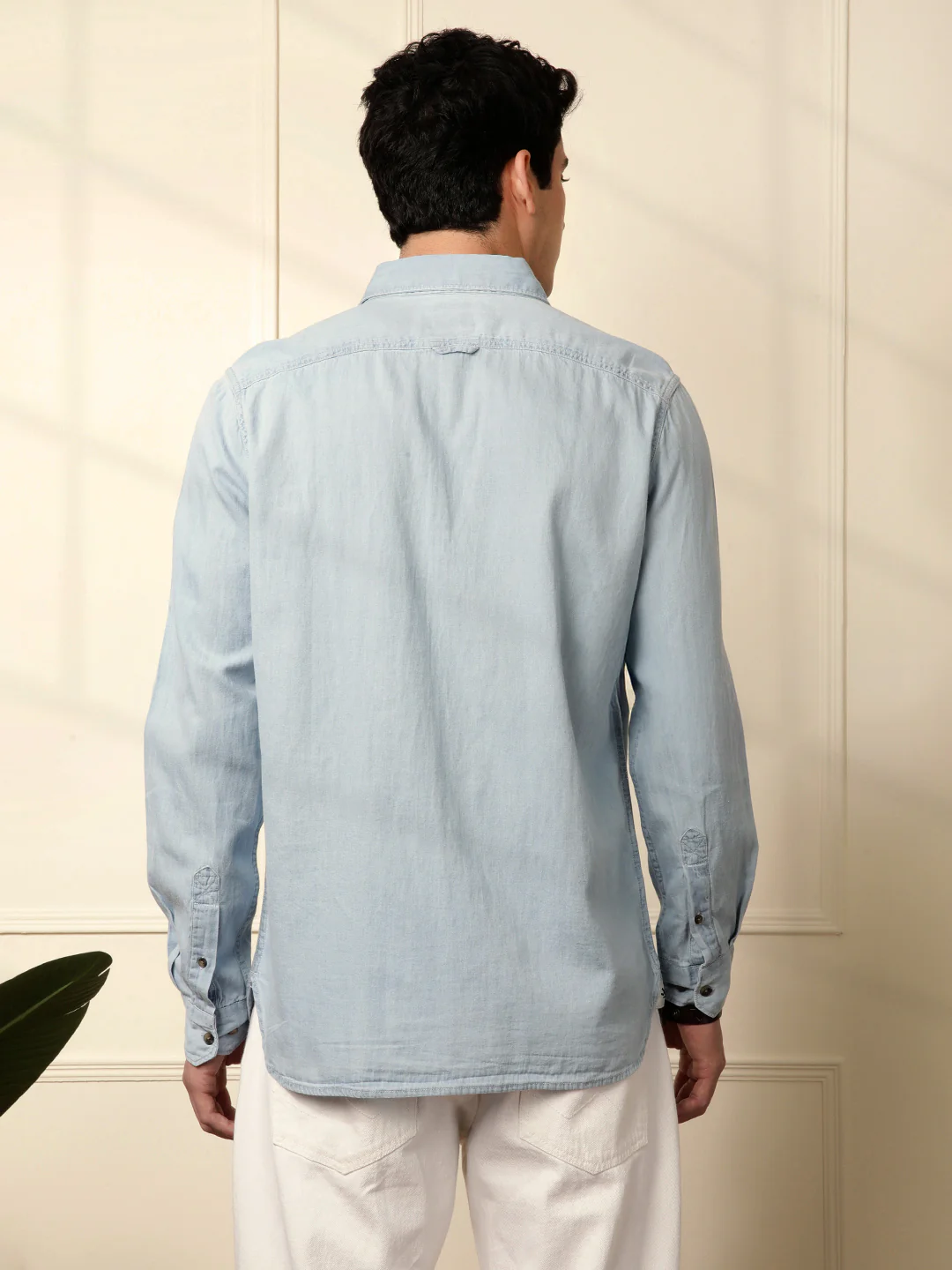 Casual Slim Fit Shirt in Blue - Image 3