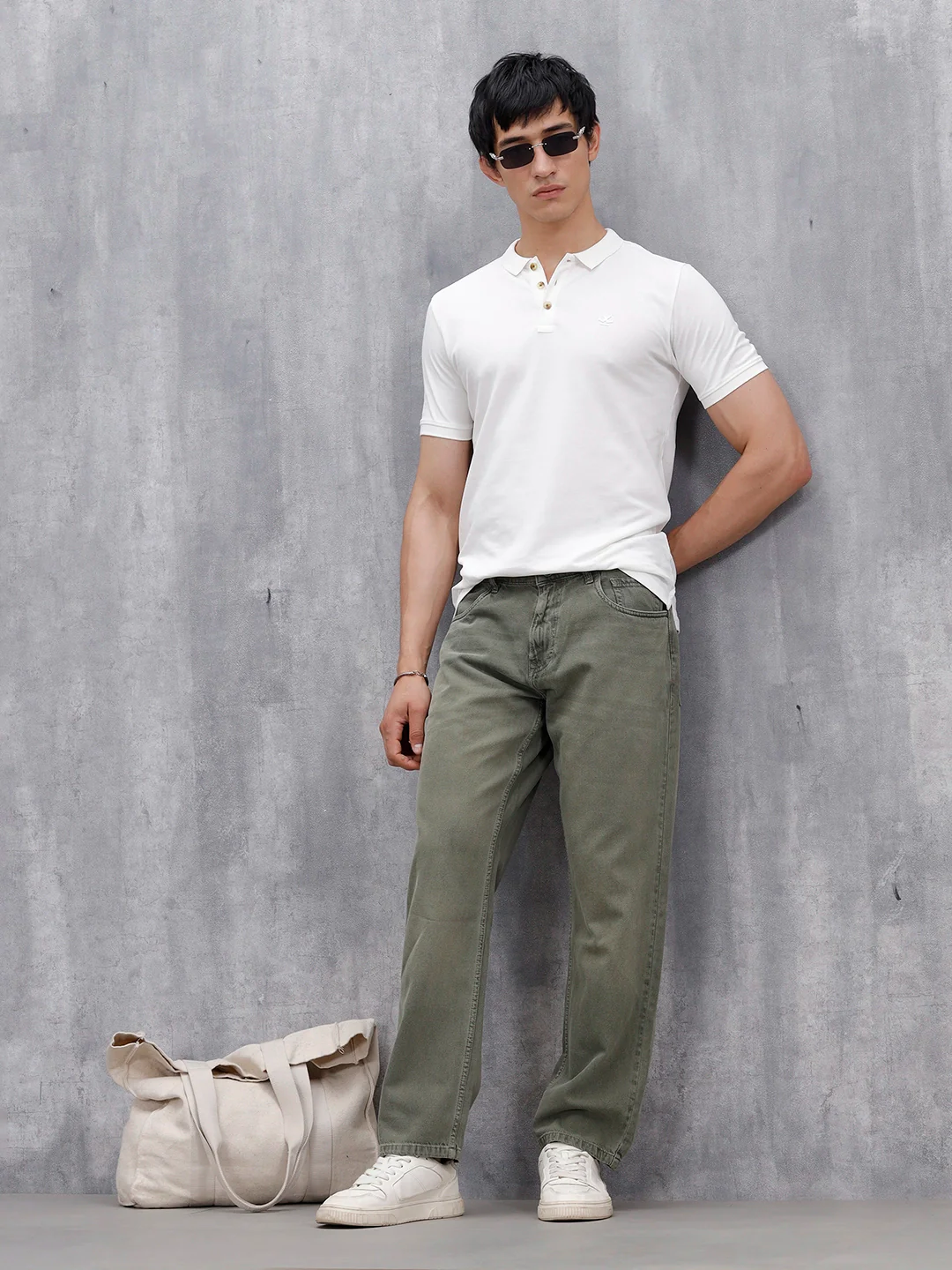 Casual Slim Fit Solid Polo T-Shirt | White - Image 2