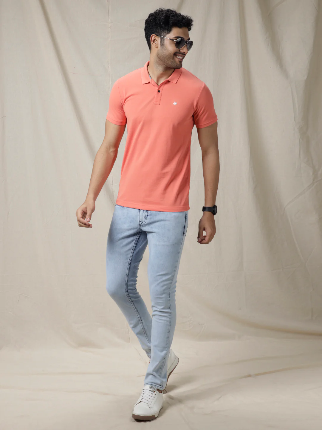 Casual Solid Pink Polo - Image 2