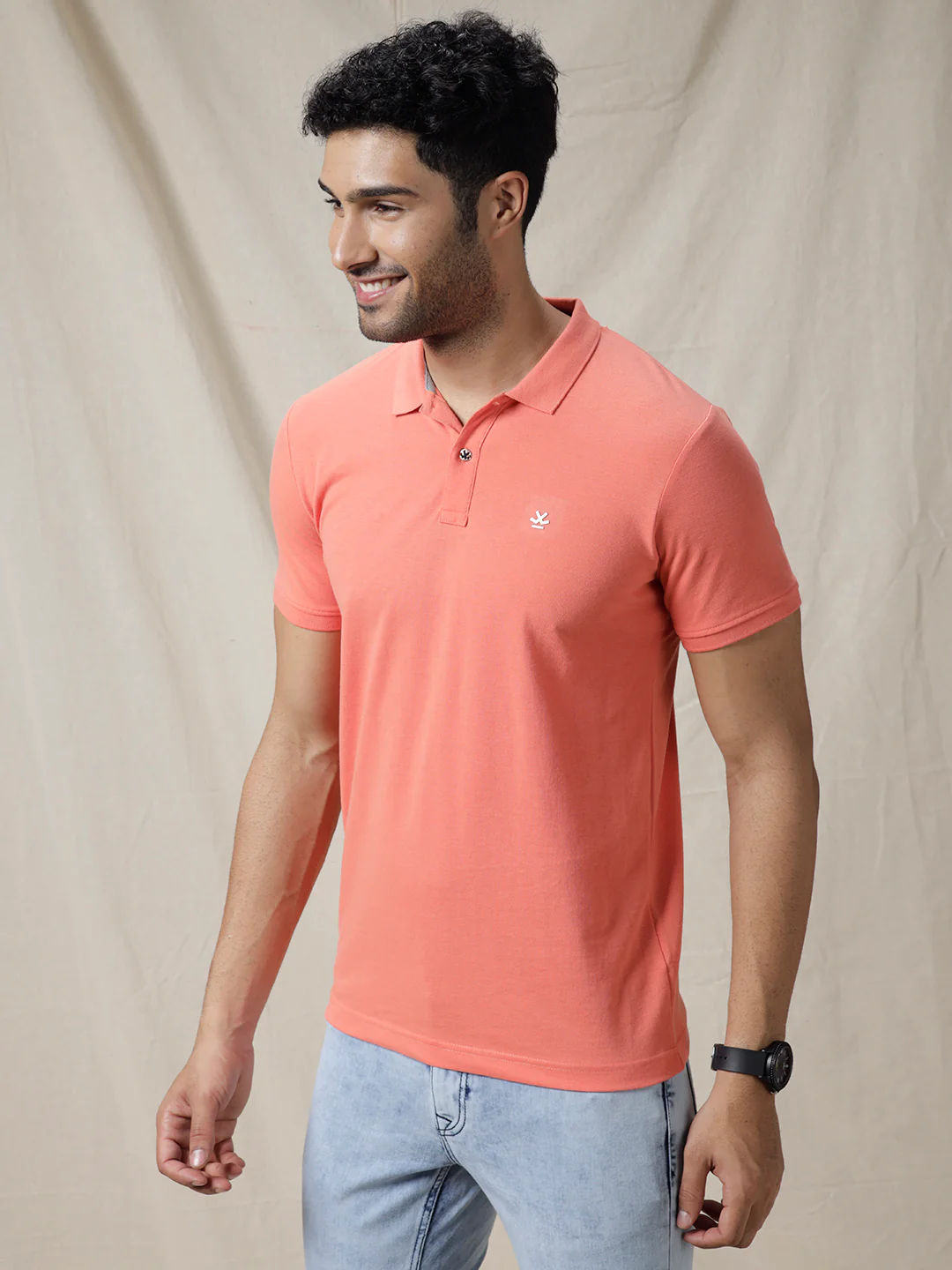 Casual Solid Pink Polo - Image 4