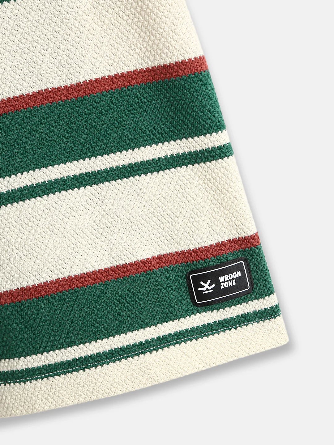 Casual Stripes Slim Fit T-Shirt | Off White - Image 5