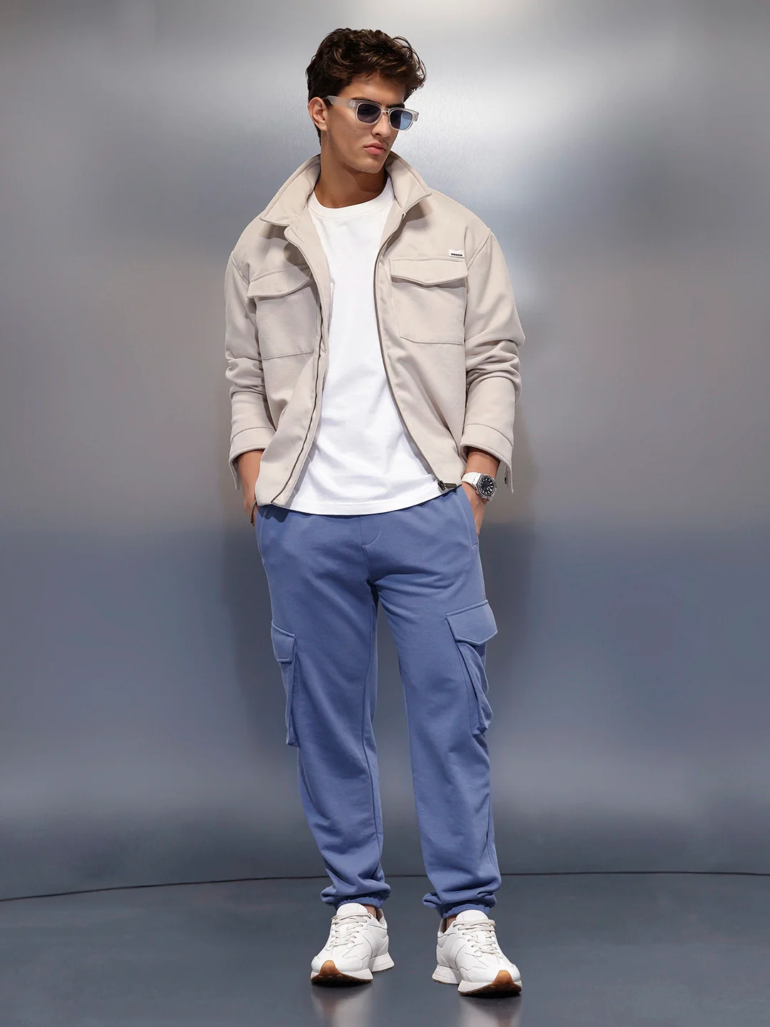 Casual Utility Pocket Joggers   |  Blue - Image 2