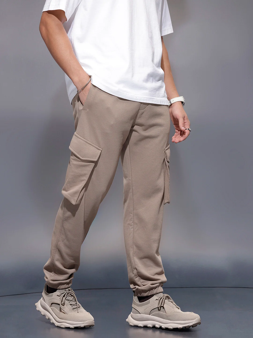 Casual Utility Pocket Joggers   |  Khaki - Image 4