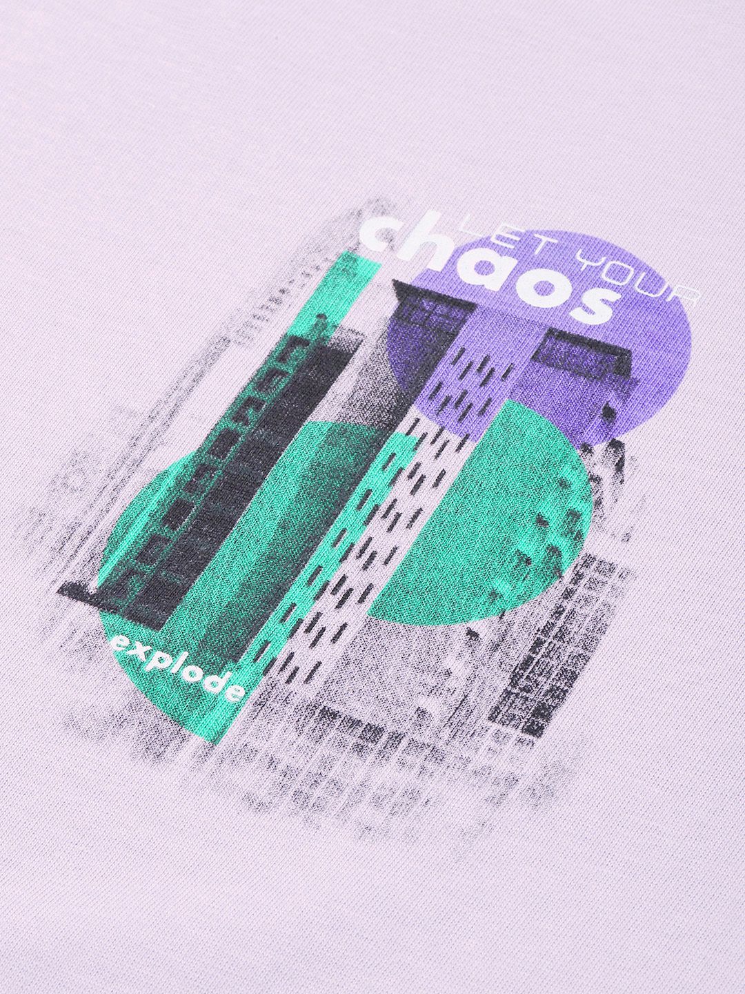Chaos Printed Lavender T-Shirt - Image 2