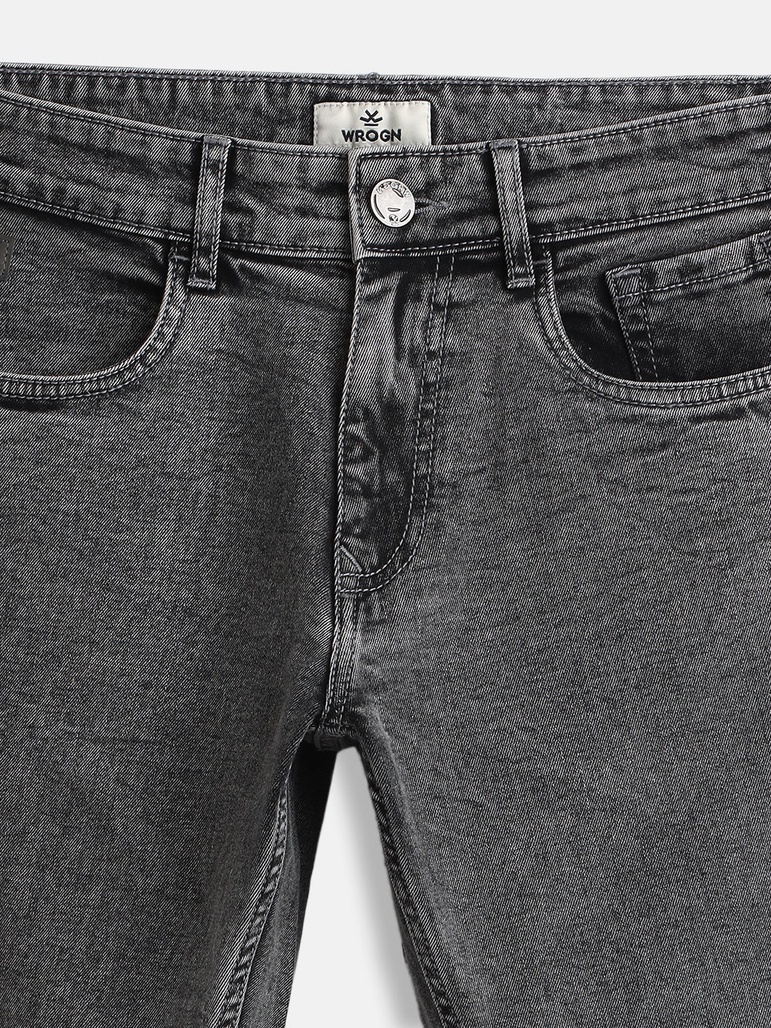 Charcoal Washed Slim Fit Jeans | Grey - Image 3