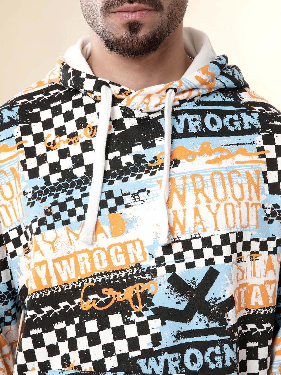 Checkered Dreams Casual Hoodie - Image 5