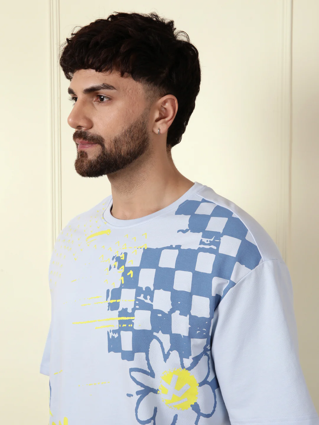 Heavy GSM Placement Print T-Shirt | Blue - Image 7