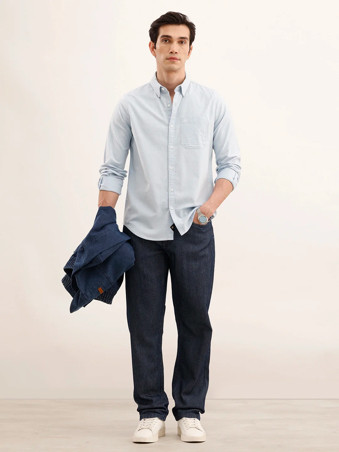 Claasic Regular Fit Solid Shirt | Light Blue - Image 2