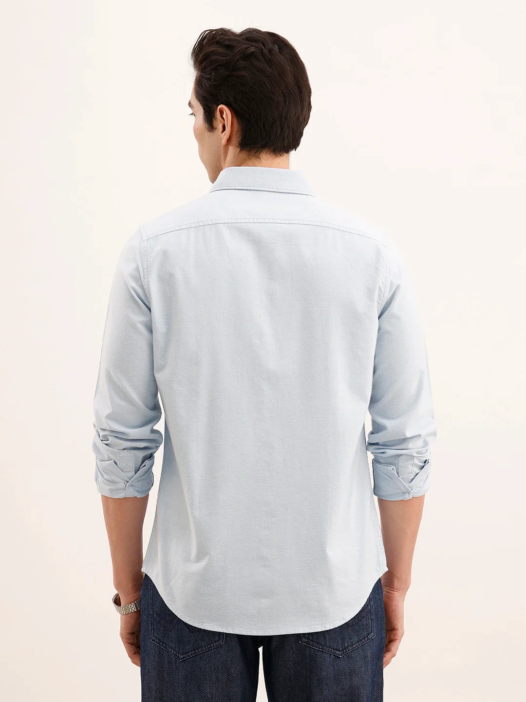 Claasic Regular Fit Solid Shirt | Light Blue - Image 3