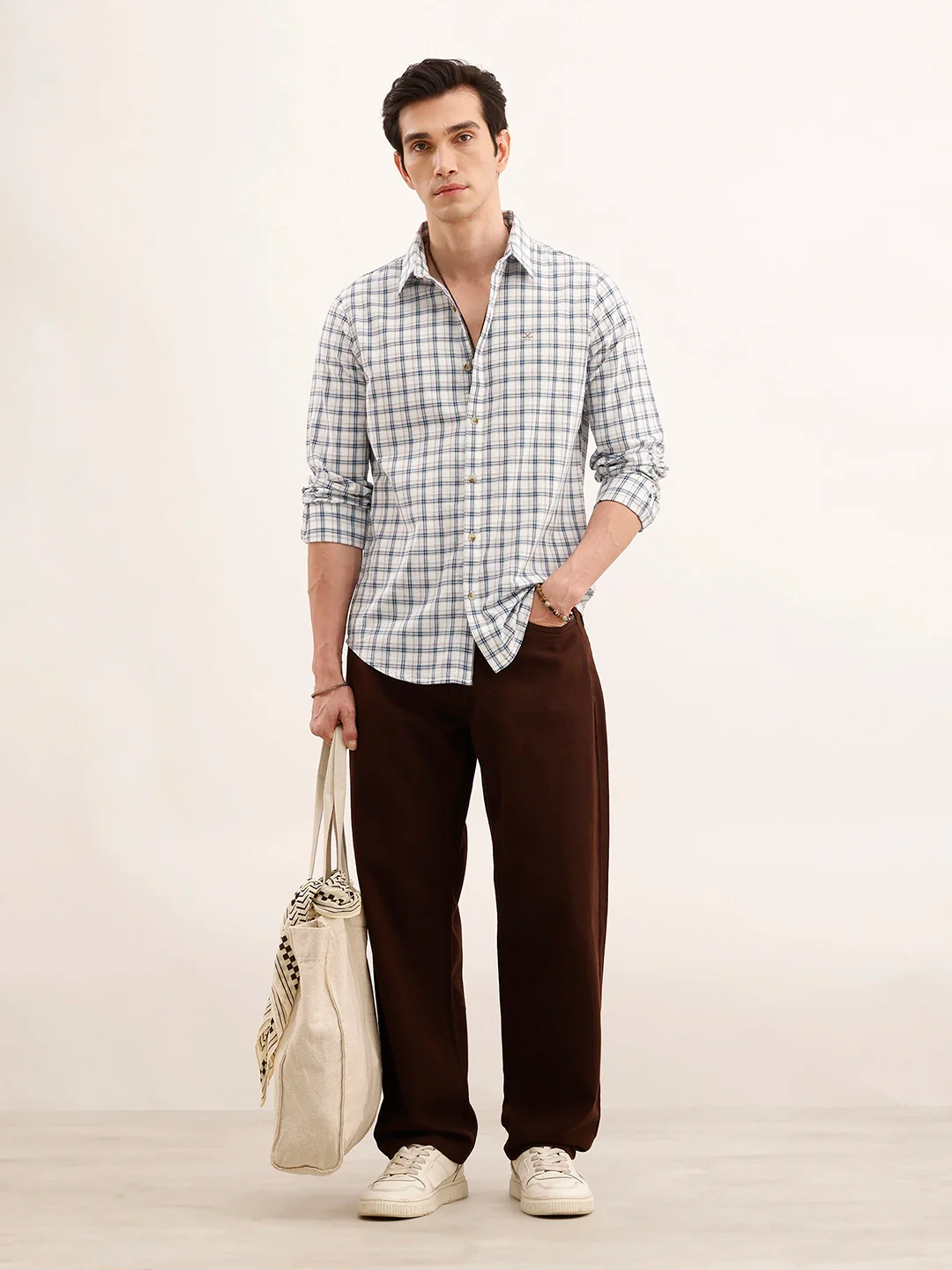 Claasic Slim Fit Checekered Shirt | Blue - Image 2