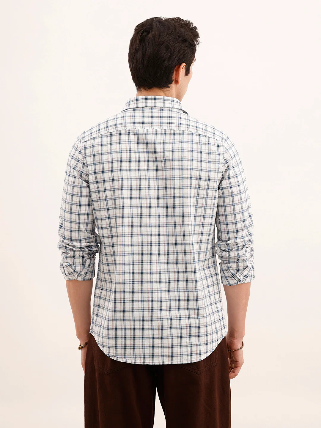 Claasic Slim Fit Checekered Shirt | Blue - Image 3