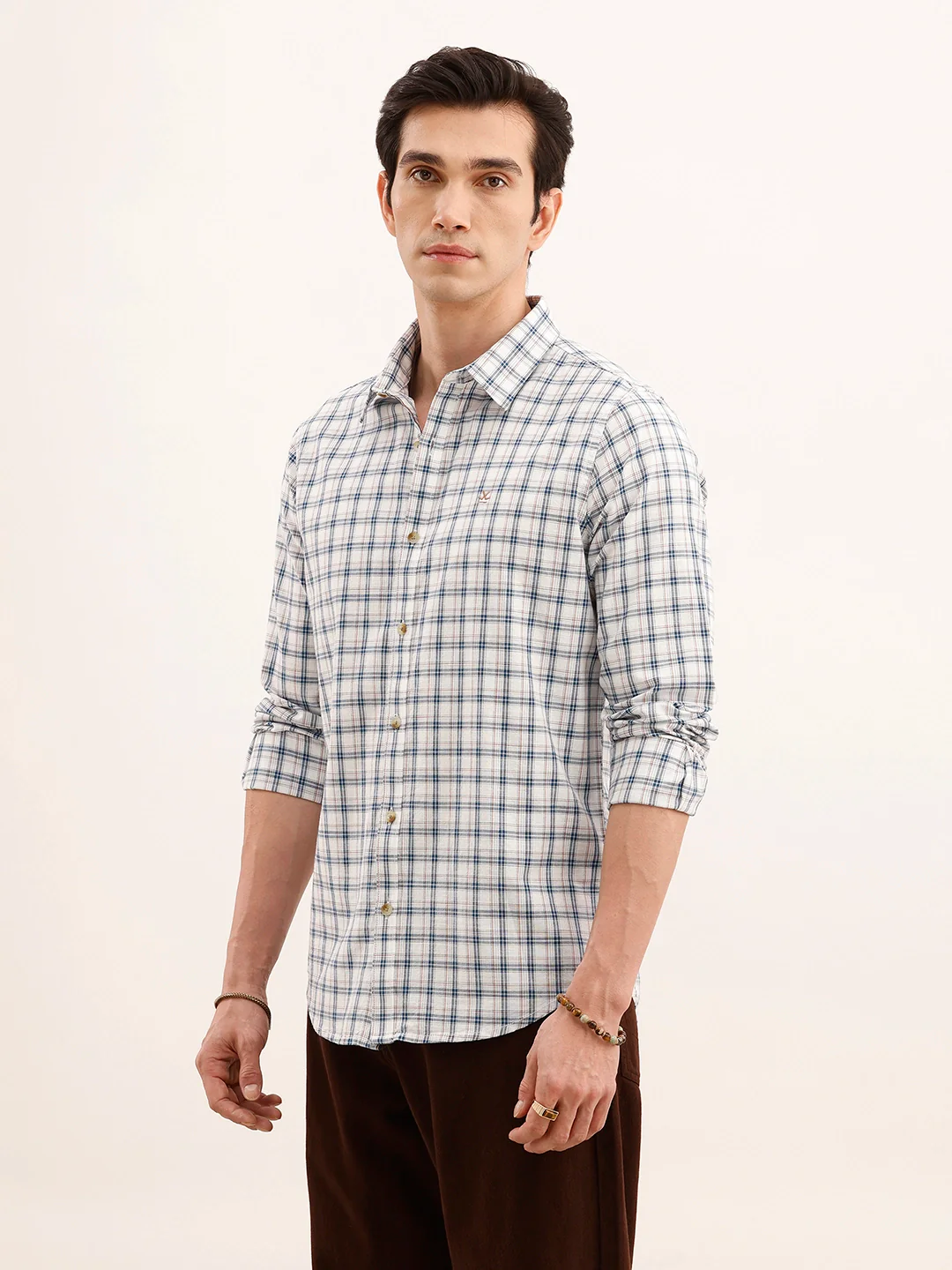 Claasic Slim Fit Checekered Shirt | Blue - Image 4