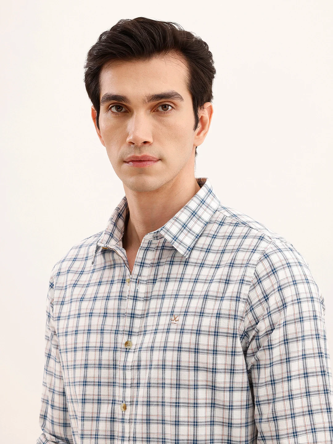 Claasic Slim Fit Checekered Shirt | Blue - Image 5