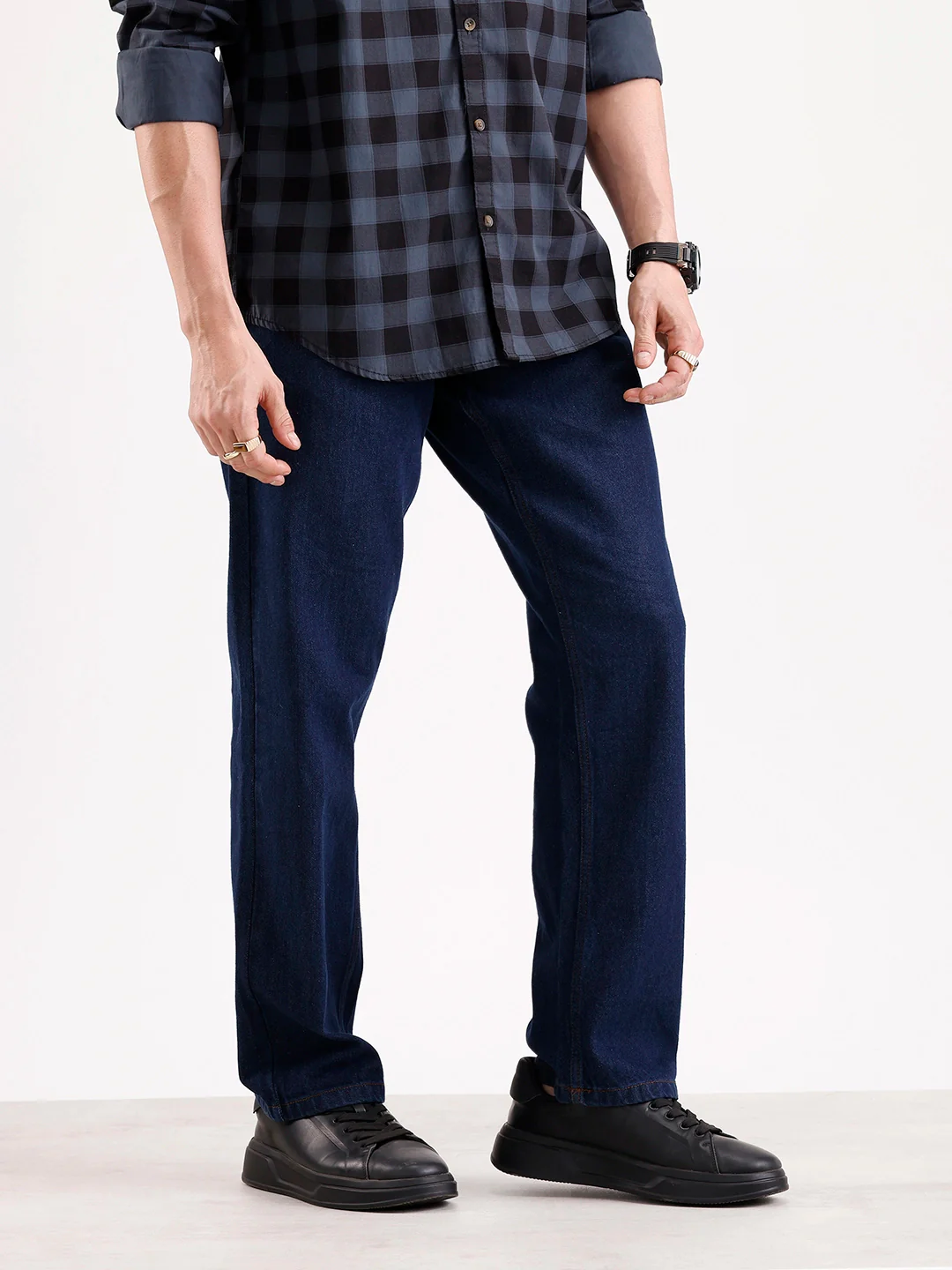 Classic Anti Fit Denim Jeans   |  Blue - Image 4