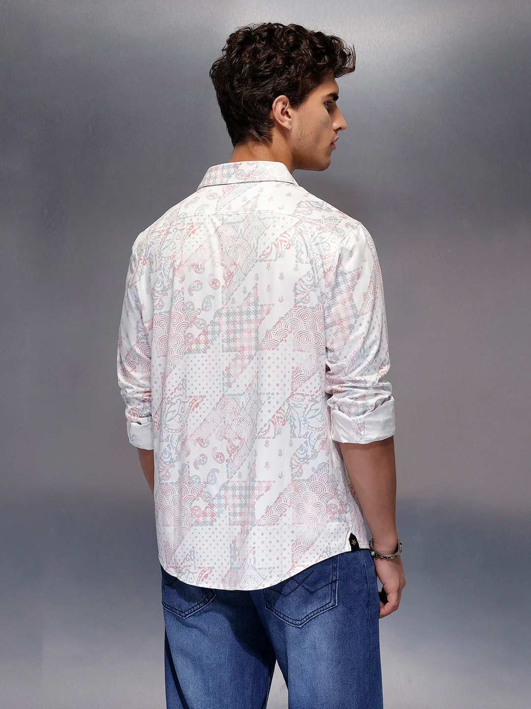 Classic AOP Slim Fit Shirt   |  White - Image 3