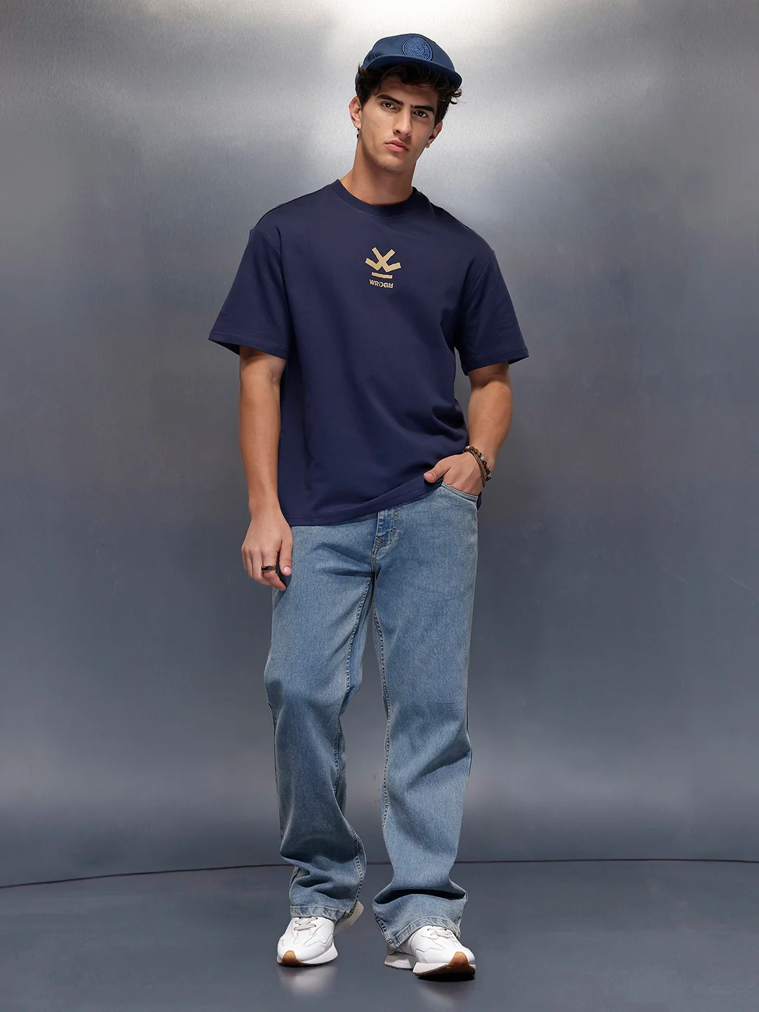Classic Back Printed T-Shirt   |  Navy Blue - Image 2