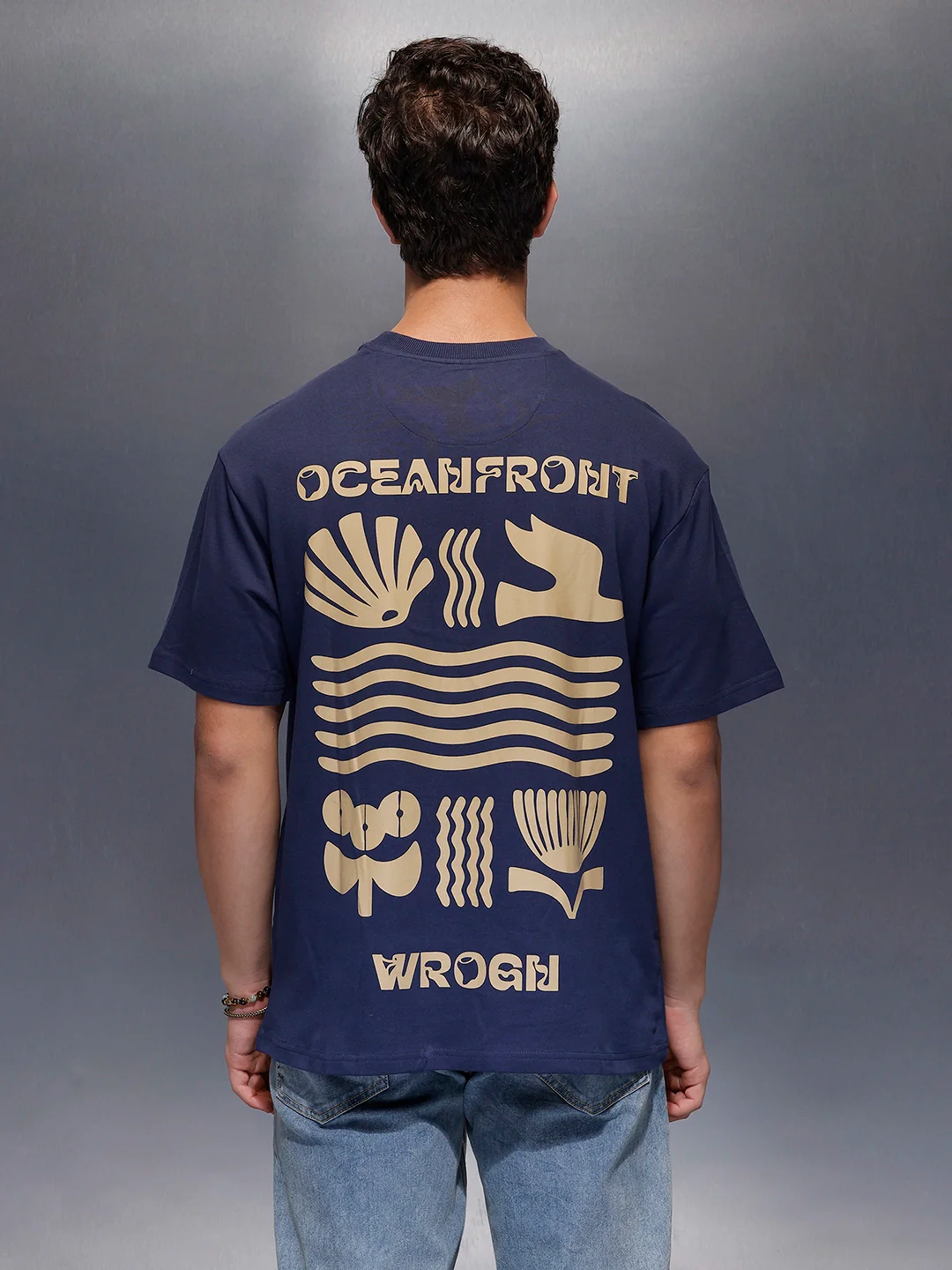 Classic Back Printed T-Shirt   |  Navy Blue - Image 3