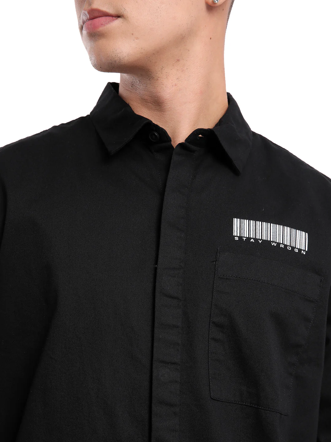 Classic Black Barcode Printed Shirt - Image 5