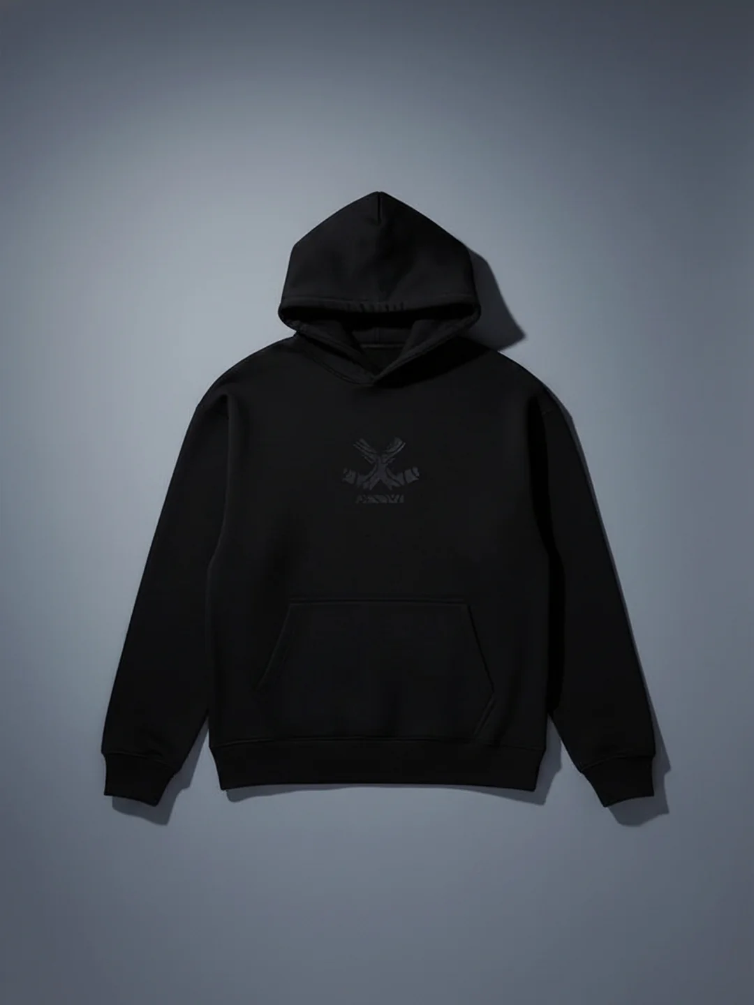 Classic Black Hoodie with Tonal Logo | Black - Image 4