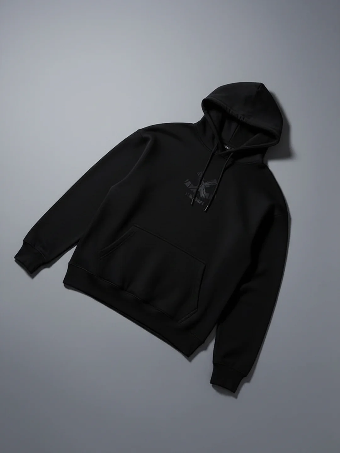 Classic Black Hoodie with Tonal Logo | Black - Image 6