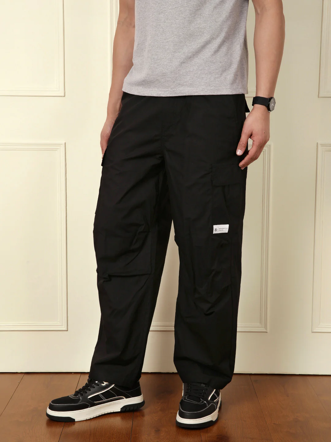 Classic Black Parachute Pants - Image 4