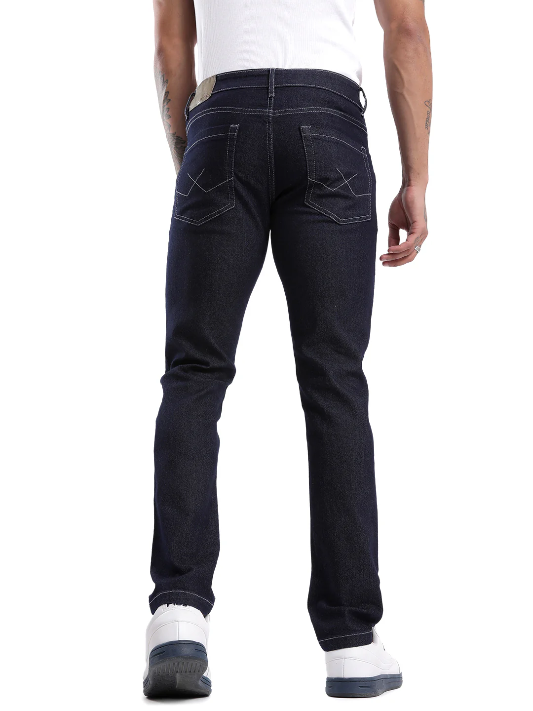 Classic Blue Twill Woven Jeans - Image 3