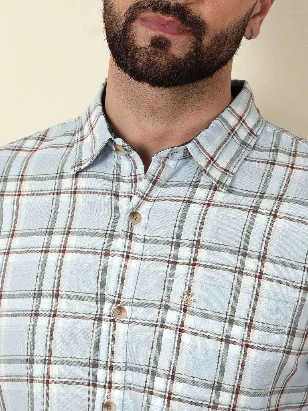 Classic Checked Cotton Shirt | Blue - Image 5
