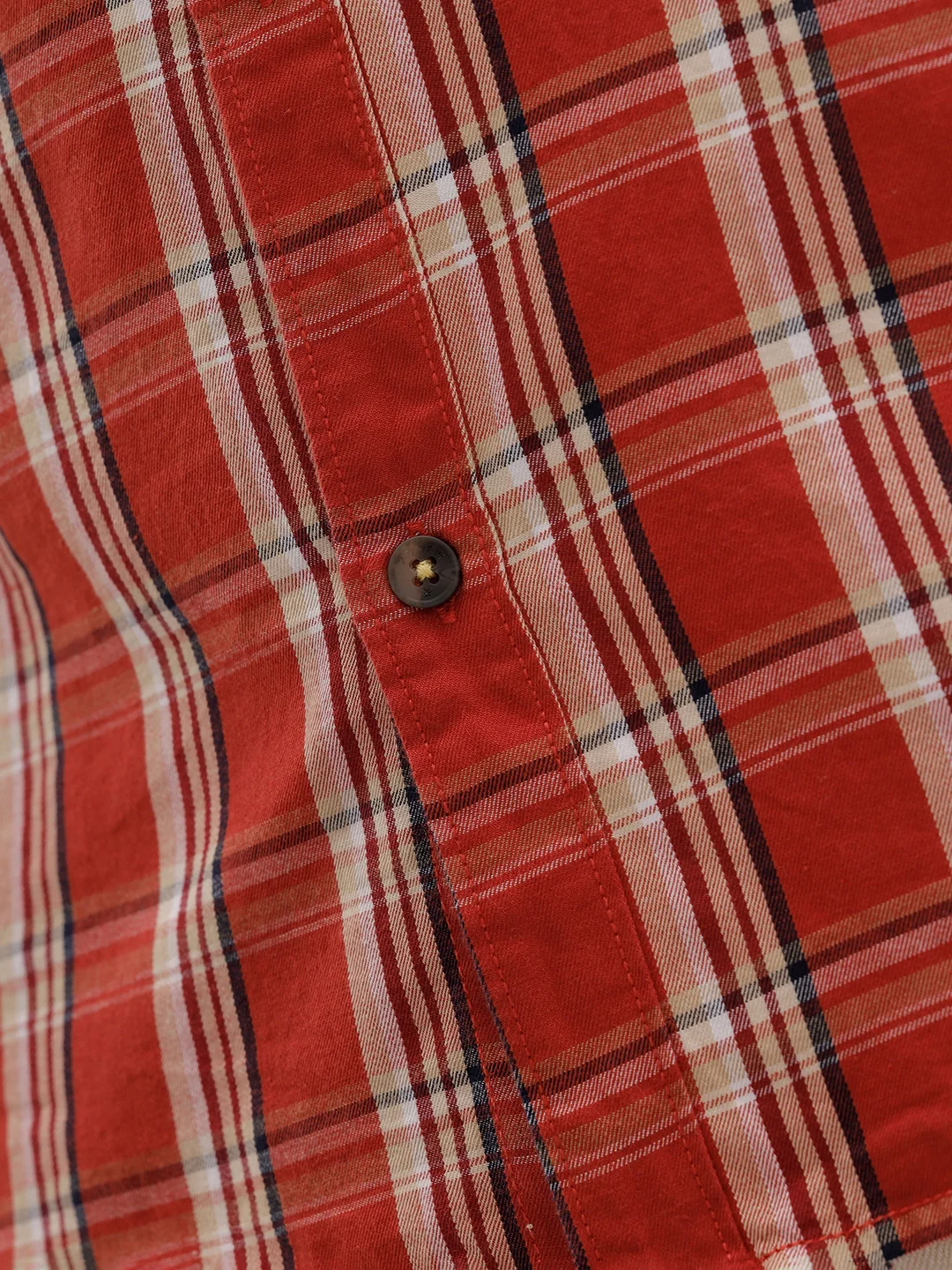 Classic Cotton Twill Checks In Slim Fit | Red - Image 5