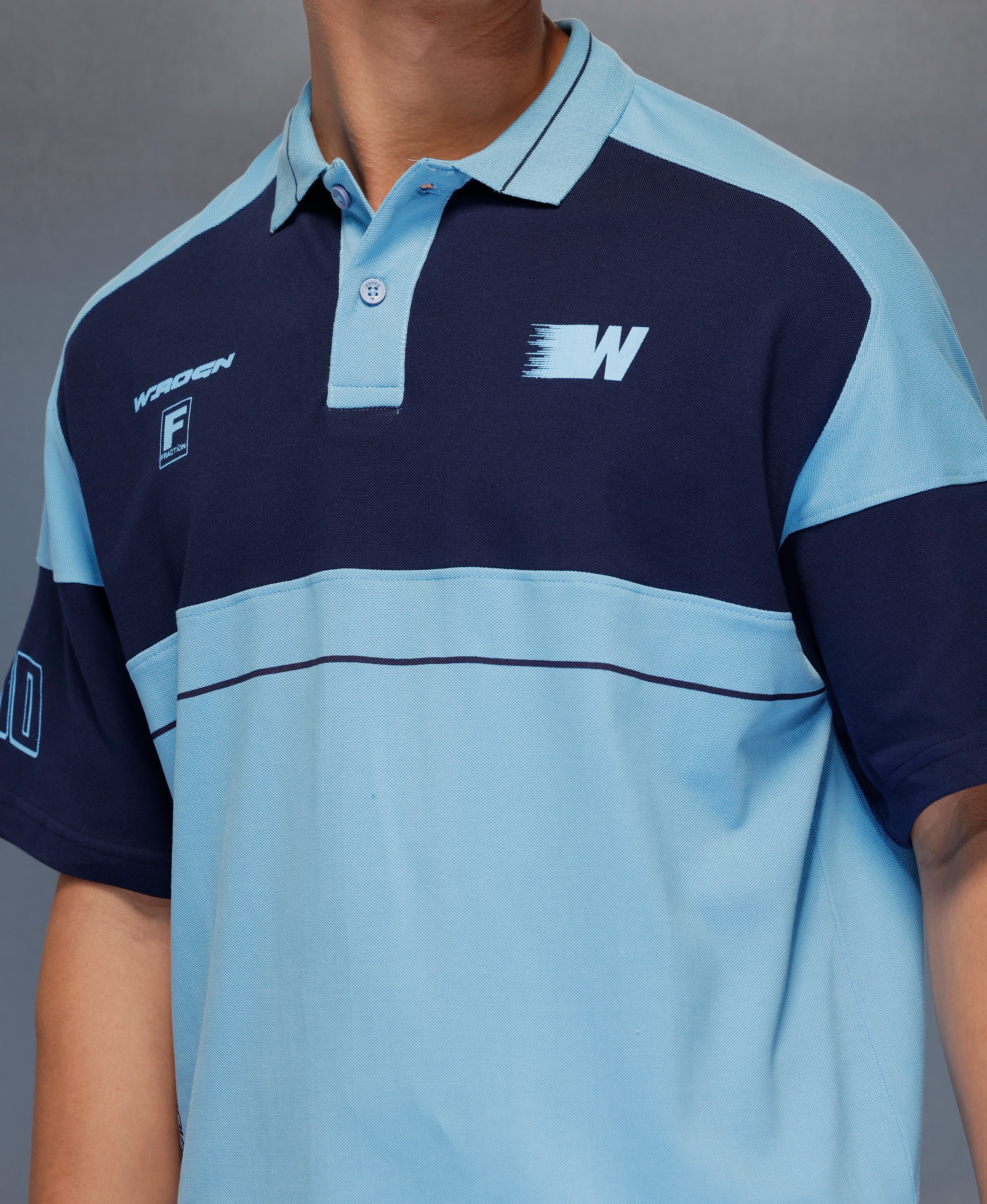 Classic Cut And Sew Polo T-Shirt   |  Blue - Image 5