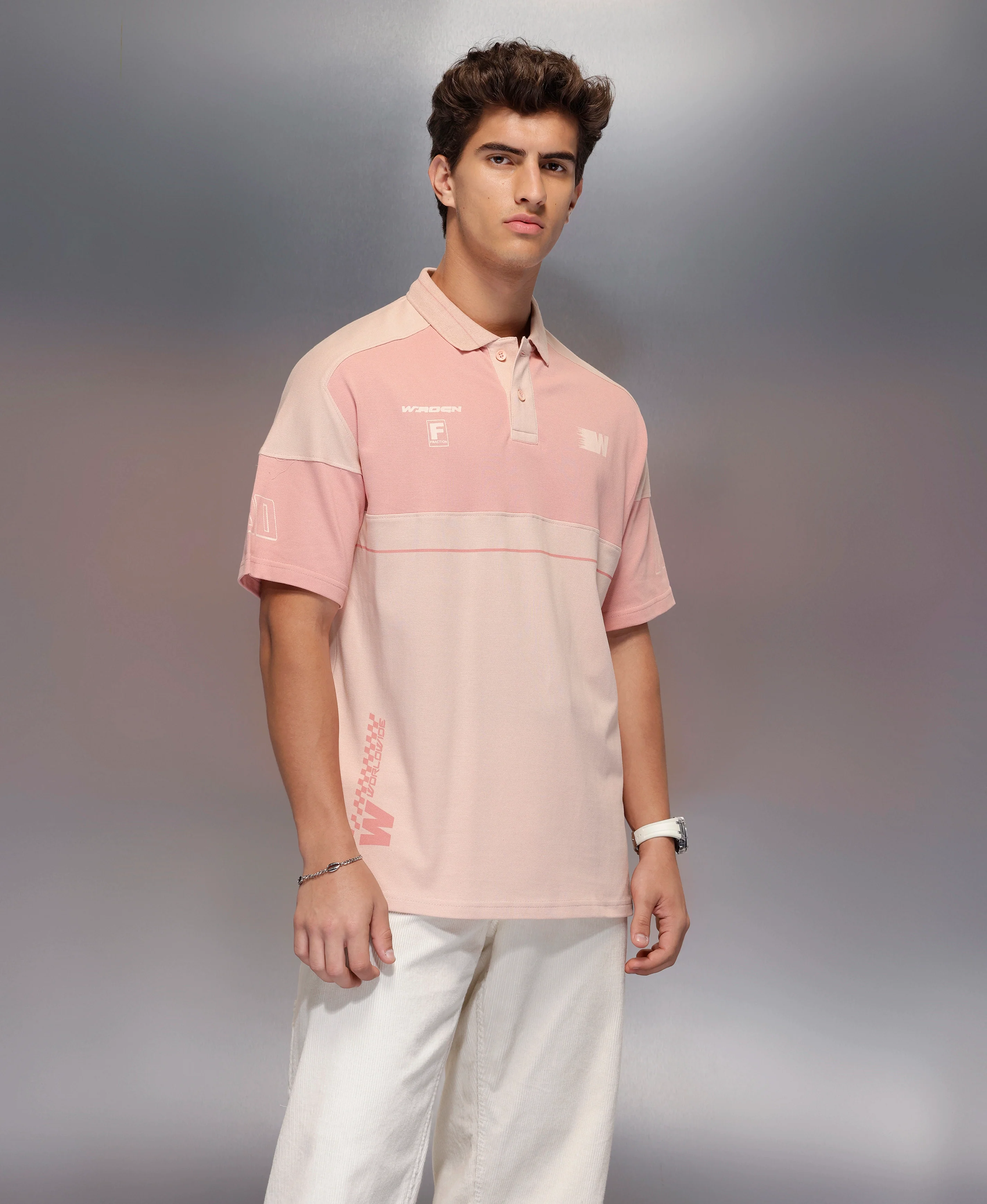 Classic Cut And Sew Polo T-Shirt   |  Pink - Image 4