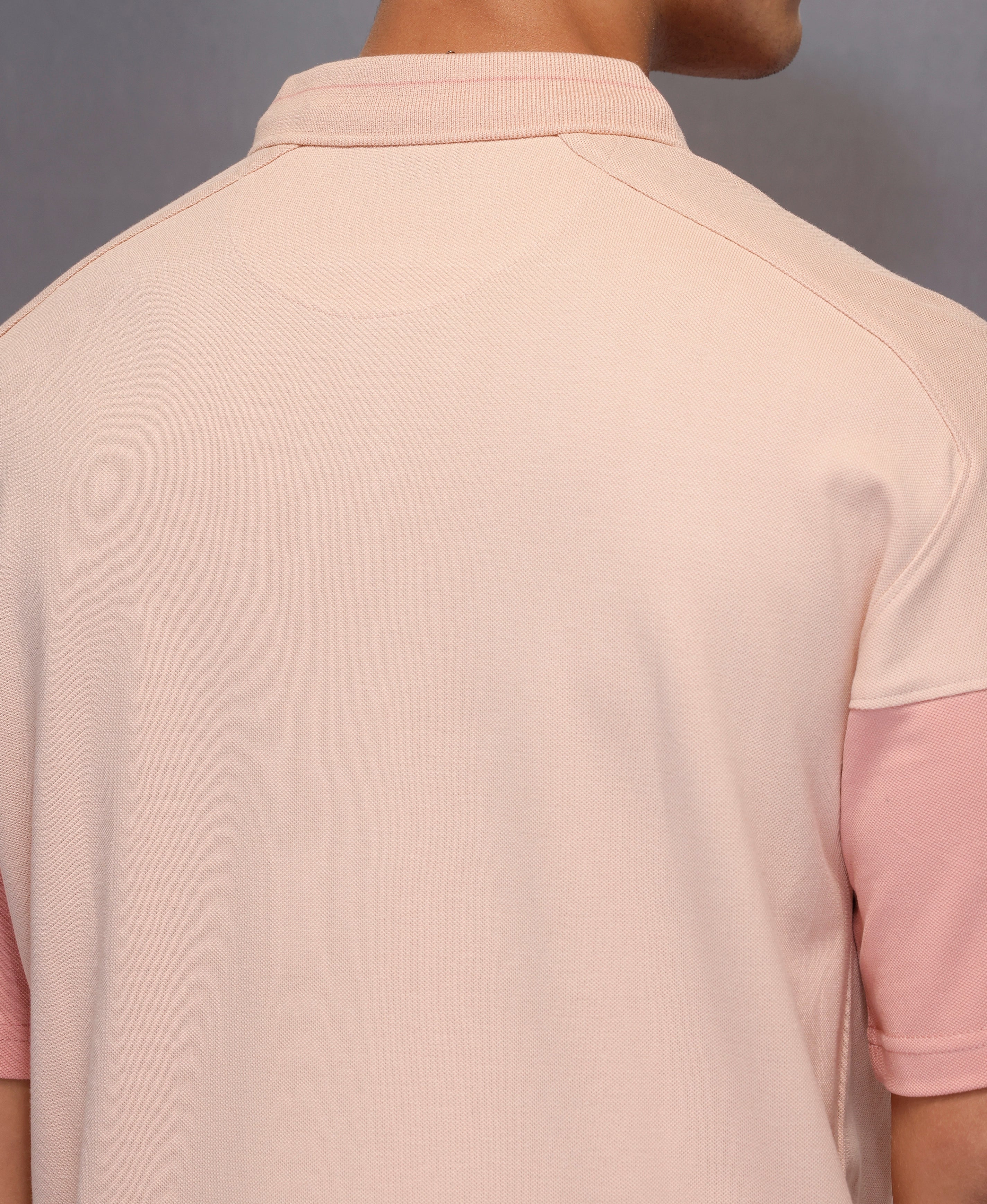 Classic Cut And Sew Polo T-Shirt   |  Pink - Image 5