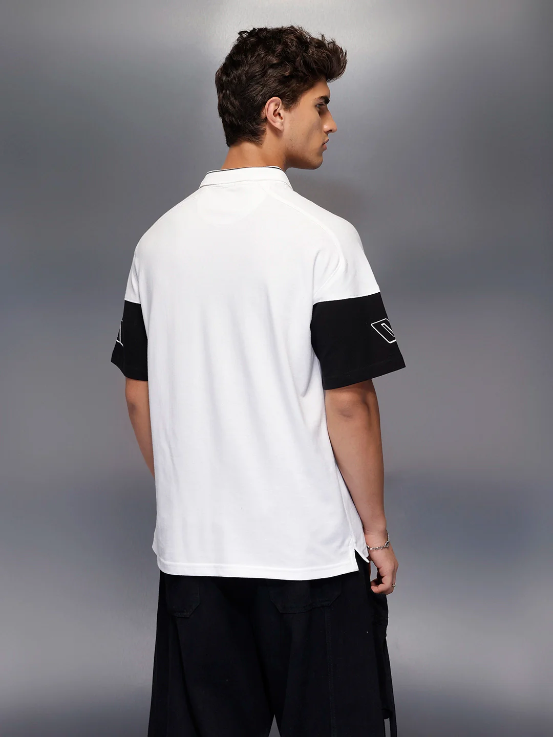 Classic Cut And Sew Polo T-Shirt   |  White - Image 3