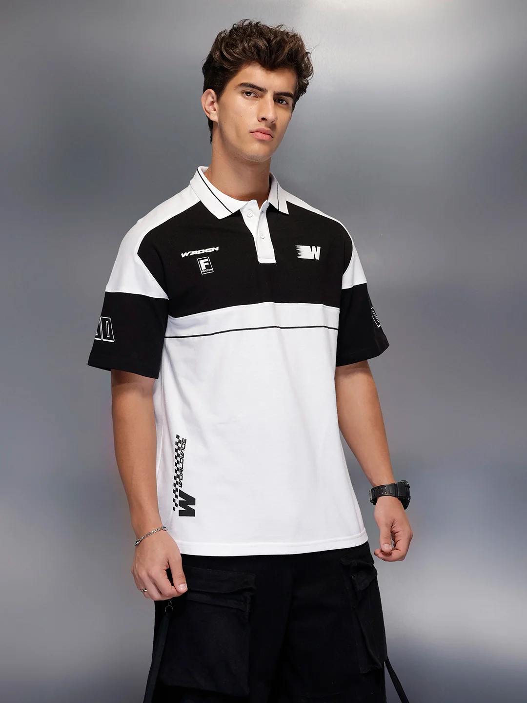 Classic Cut And Sew Polo T-Shirt   |  White - Image 4