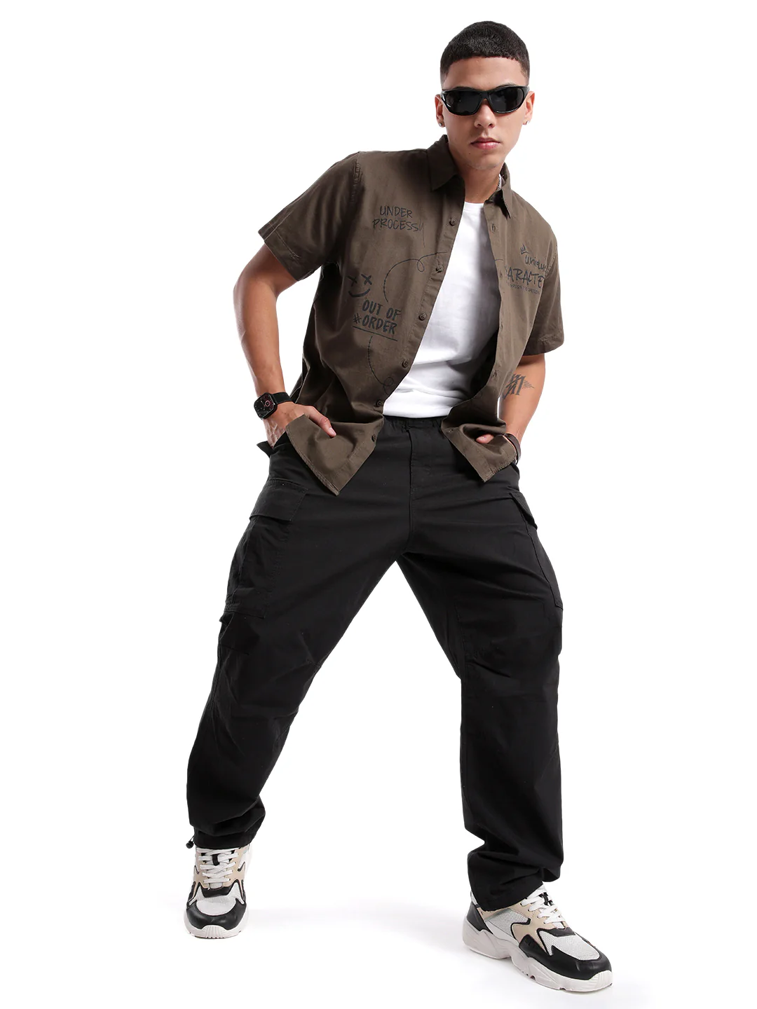 Classic Dark Olive Printed T-Shirt - Image 2