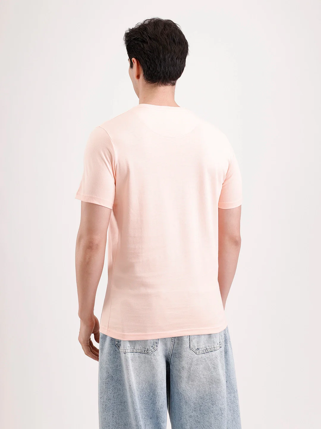 Classic Emroidered Patch T-Shirt   |  Peach - Image 3